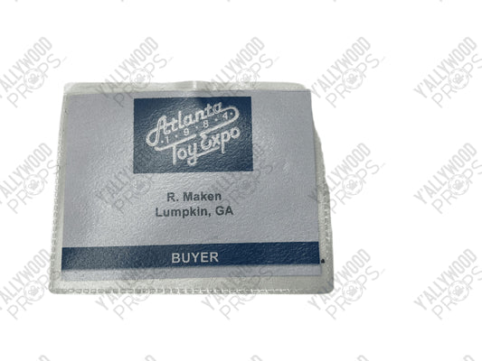 1984 Atlanta Toy Expo Buyer Name Tag The Beanie Bubble (2023) Movie Prop Y'allywood Props