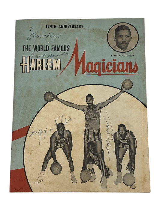 Harlem Magicians Autographed Program 1962-1963 Paul Martin Jim Dew sports memorabilia Y'allywood Props