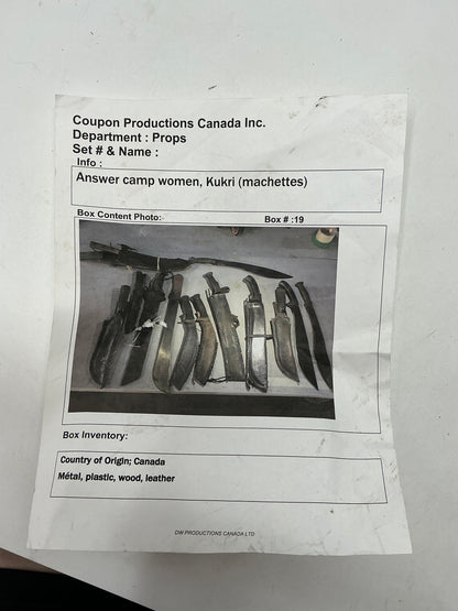 Kukri (Machetes) Chaos Walking (2021) Movie Prop Y'allywood Props