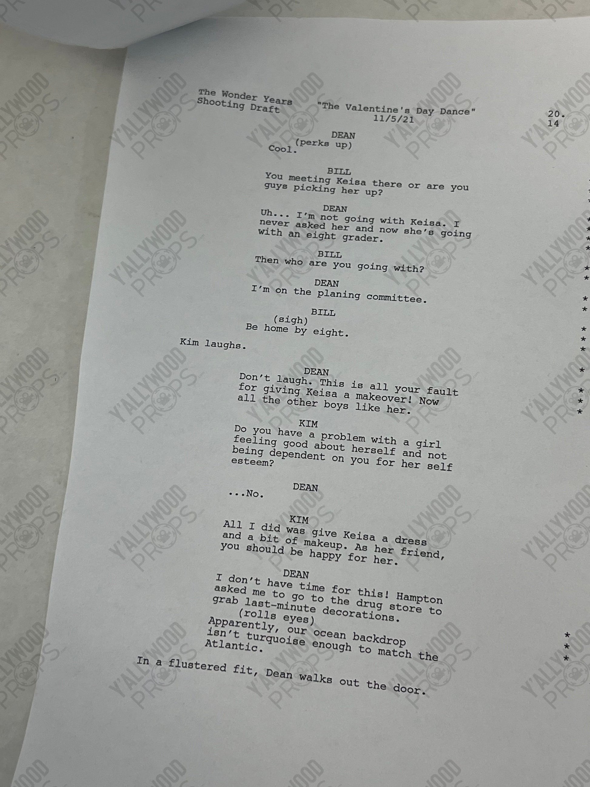 The Wonder Years (2021) Call Sheet & Script S1E13 Movie Prop Y'allywood Props