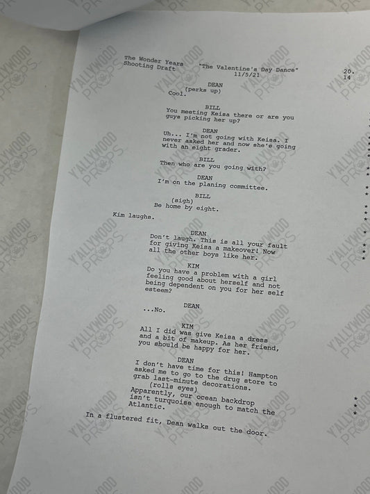 The Wonder Years (2021) Call Sheet & Script S1E13 Movie Prop Y'allywood Props