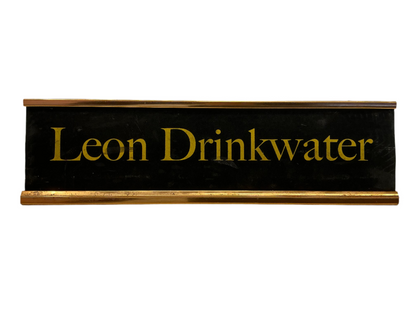 Leon Drinkwater Nameplate Stan Against Evil (2016-2018) Movie Prop Y'allywood Props