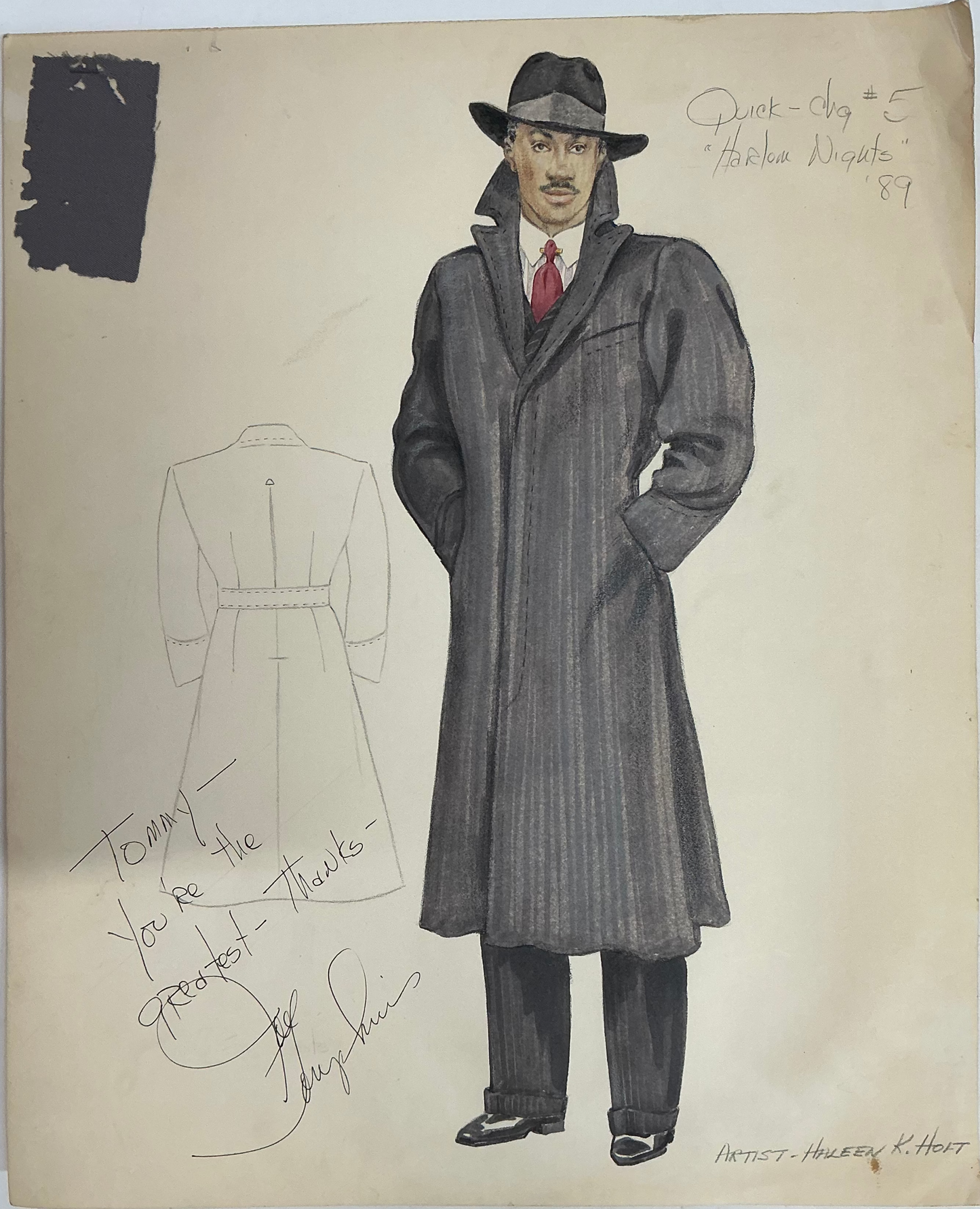 Haleen K. Holt Costume Sketch Eddie Murphy Harlem Nights (1989) Memorabilia Y'allywood Props