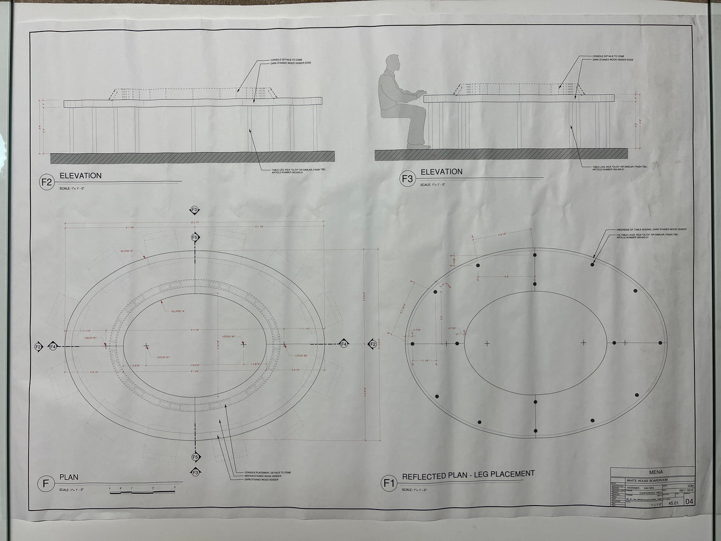 White House Set Blueprints American Made Movie Prop Atlanta Brick Co Conference Table 2  