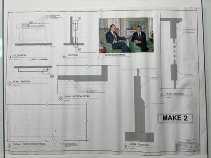 White House Set Blueprints American Made Movie Prop Atlanta Brick Co Radiator Cover  