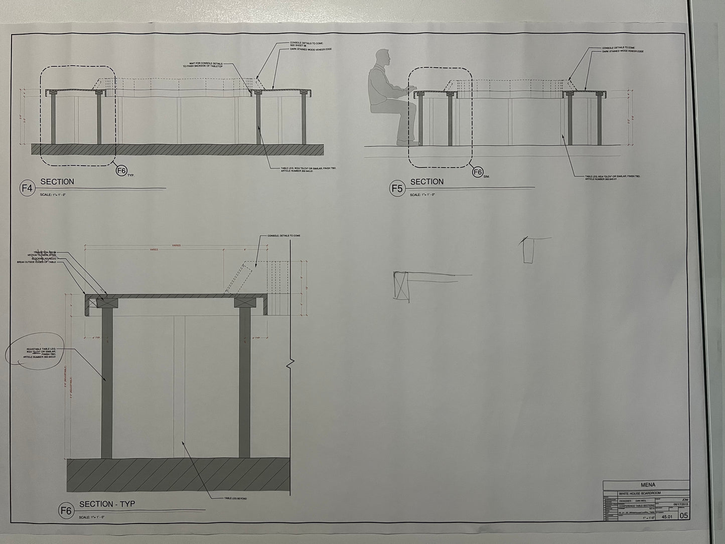 White House Set Blueprints American Made Movie Prop Atlanta Brick Co Conference Table 3  