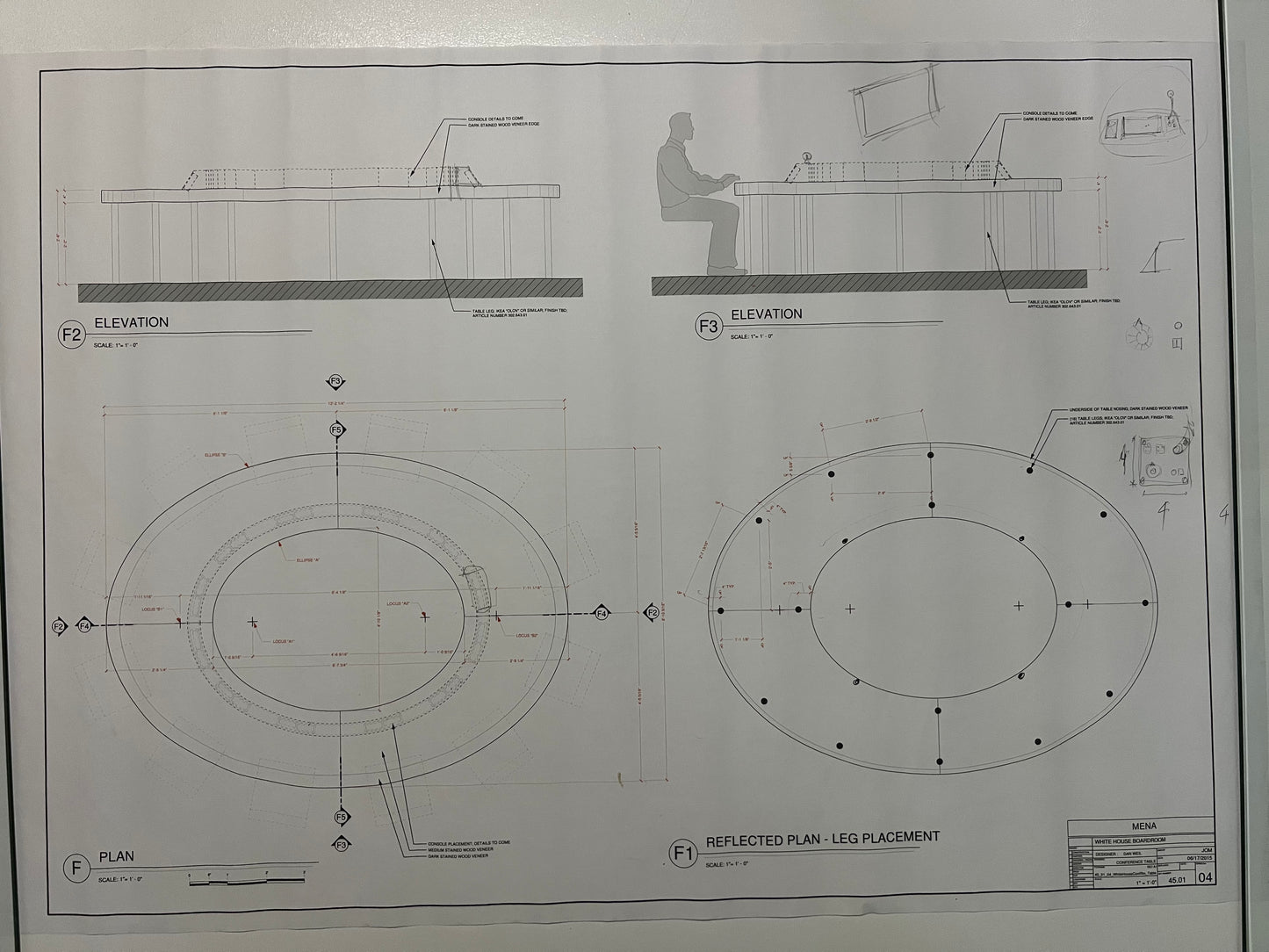 White House Set Blueprints American Made Movie Prop Atlanta Brick Co Conference Table 4  