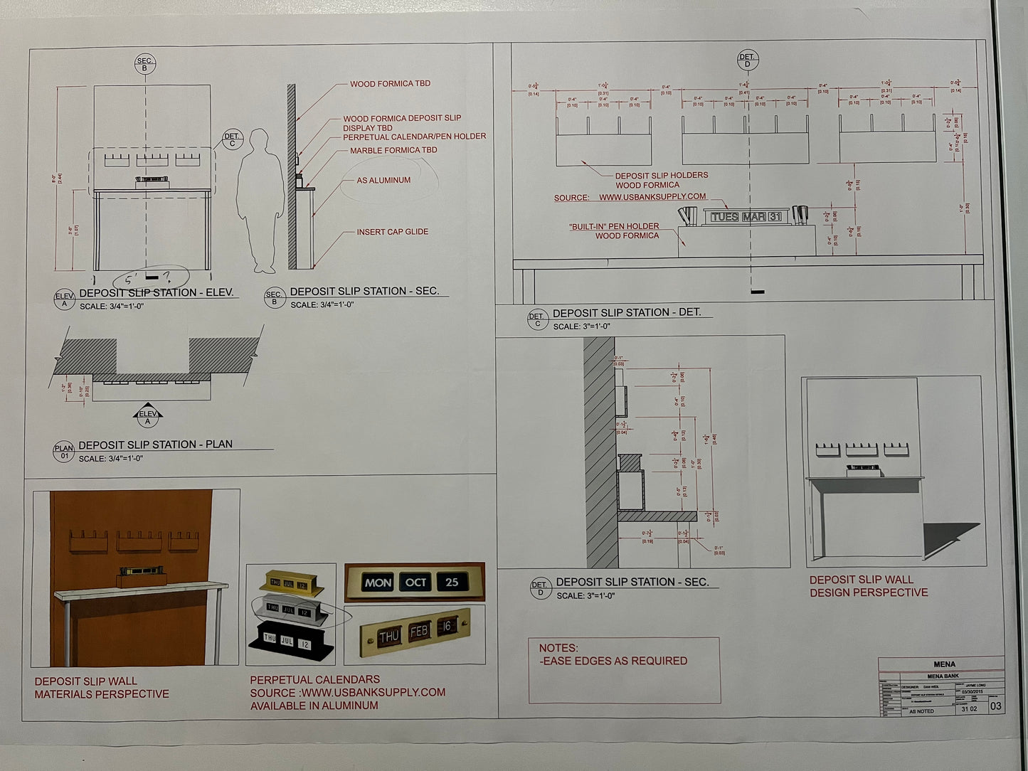 Mena Bank Set Blueprints American Made Movie Prop Atlanta Brick Co Deposit Slip Station 1  