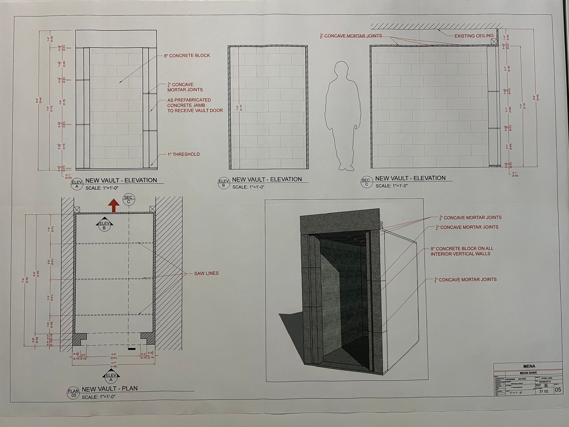 Mena Bank Set Blueprints American Made Movie Prop Atlanta Brick Co New Vault 1  