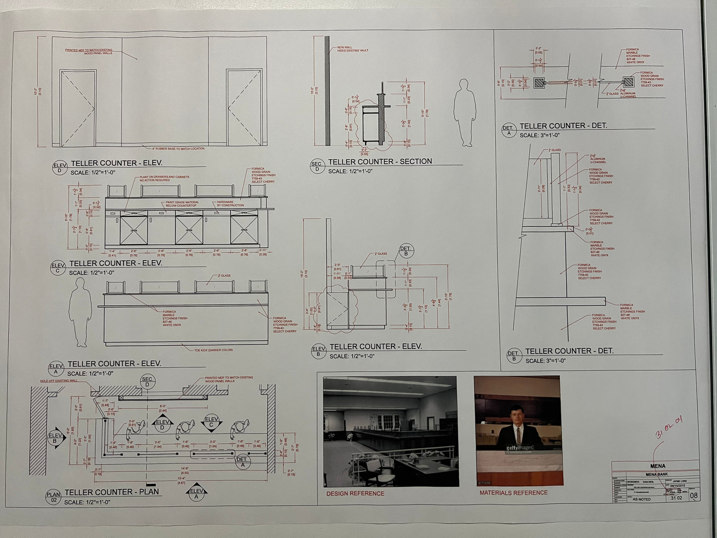 Mena Bank Set Blueprints American Made Movie Prop Atlanta Brick Co Teller Counter 2  