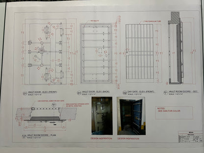 Mena Bank Set Blueprints American Made Movie Prop Atlanta Brick Co Vault Door 2  