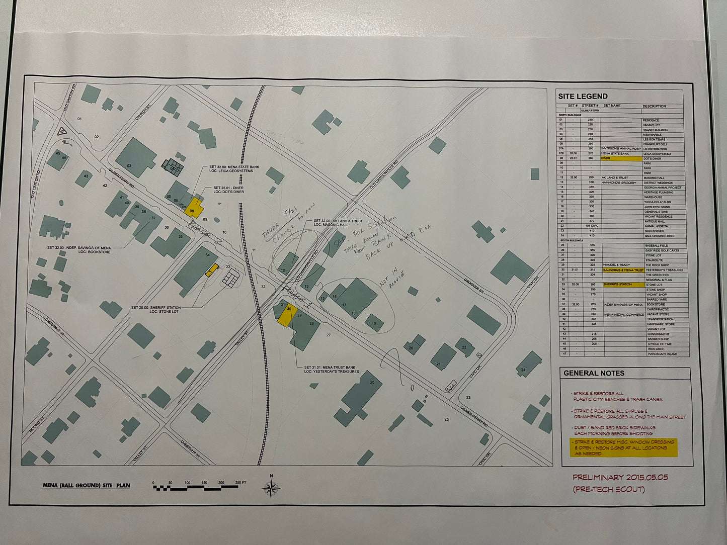 Mena Street Blueprints American Made Movie Prop Atlanta Brick Co Site Legend  