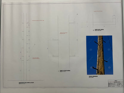 Mena Street Blueprints American Made Movie Prop Atlanta Brick Co Telephone Pole  