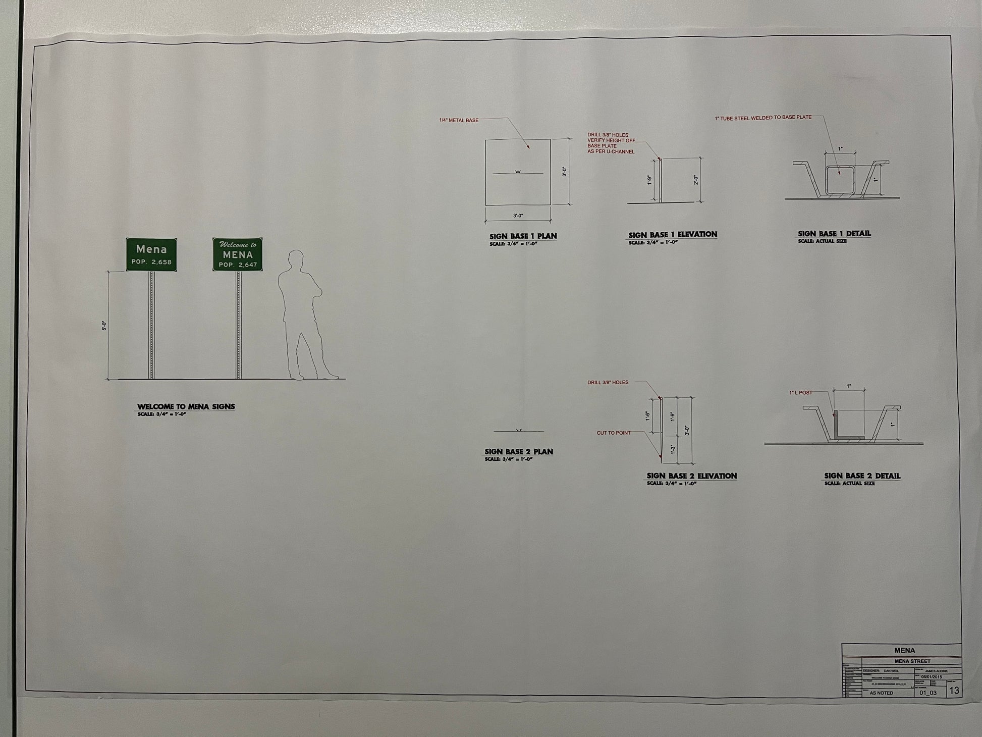 Mena Street Blueprints American Made Movie Prop Atlanta Brick Co Welcome Signs  