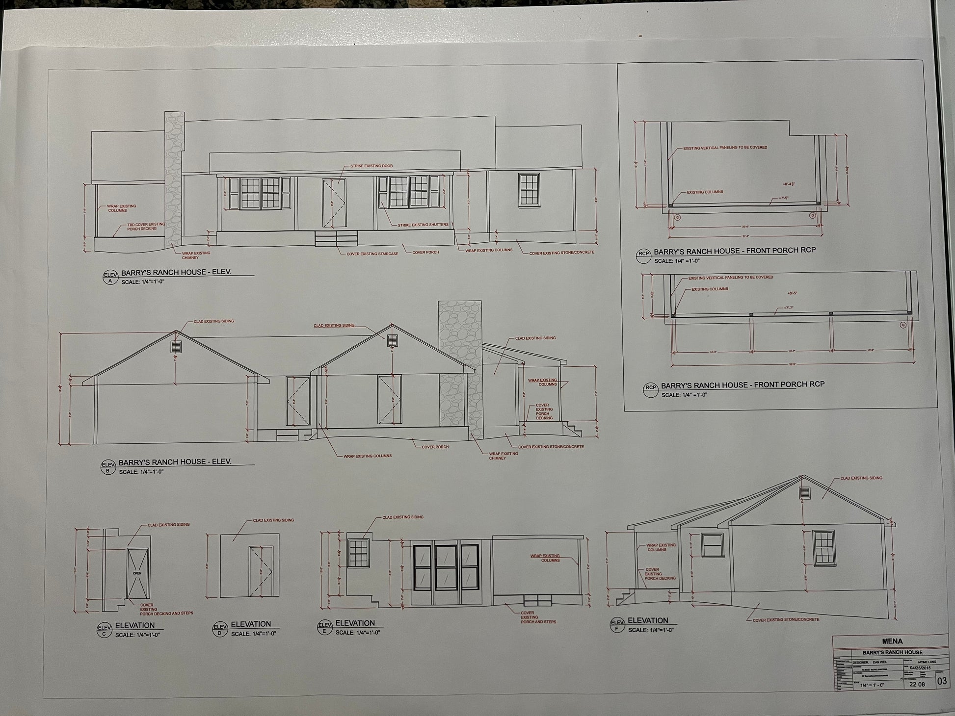 Barry’s House Blueprints American Made Movie Prop Atlanta Brick Co As Built w/ Renovations  