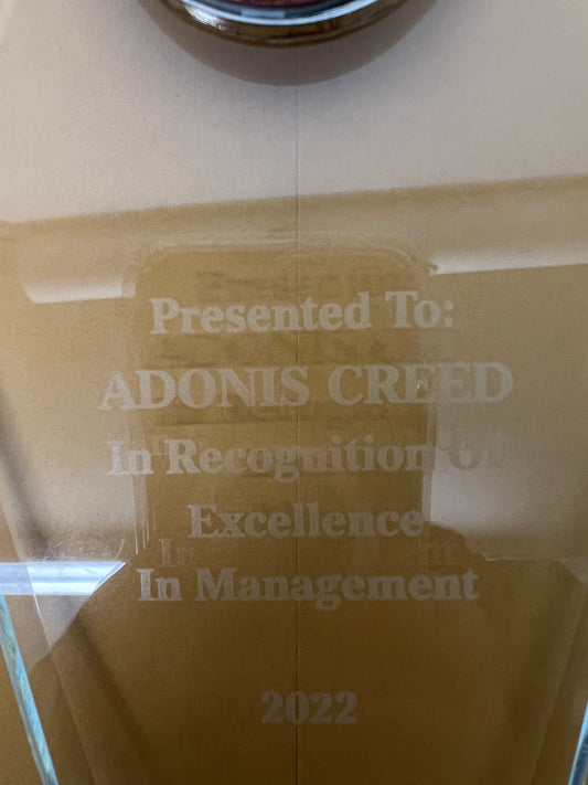Adonis Creed Boxing Award Creed III (2023) Movie Prop Y'allywood Props