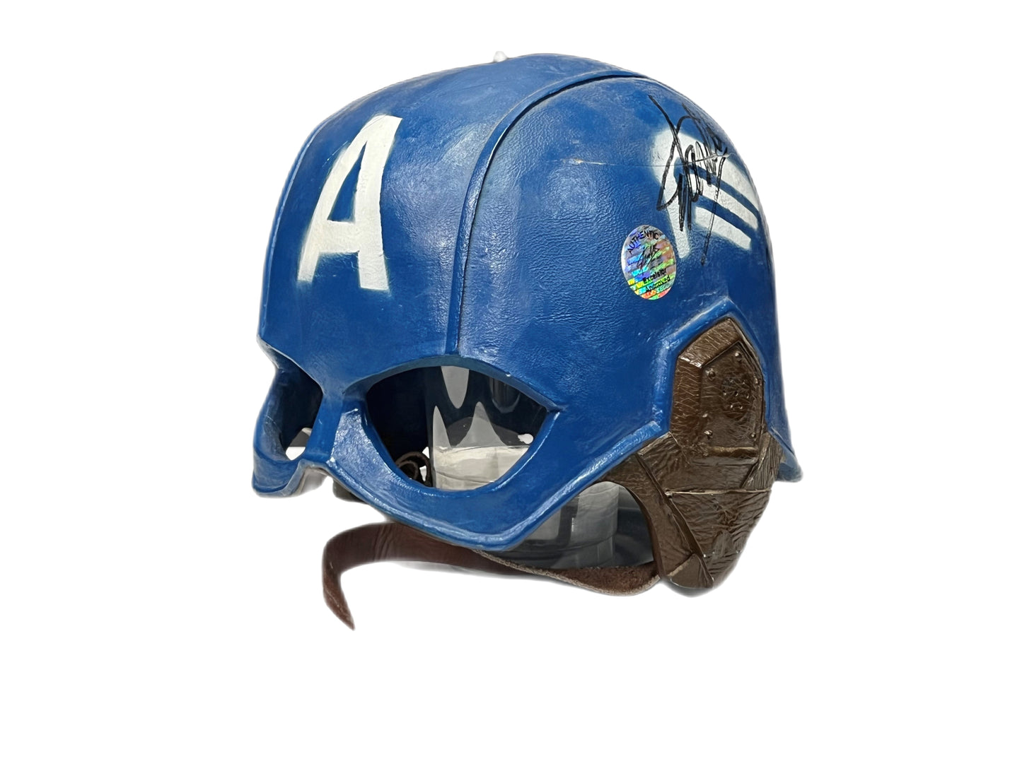 Prototype Captain America Helmet, Signed By Stan Lee and Chris Evans Movie Prop Y'allywood Props   