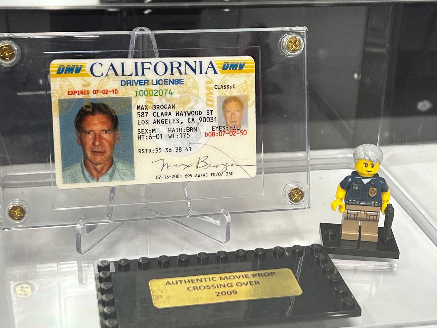 Max Brogan (Harrison Ford) Drivers License, from Crossing Over Movie Prop Y'allywood Props   