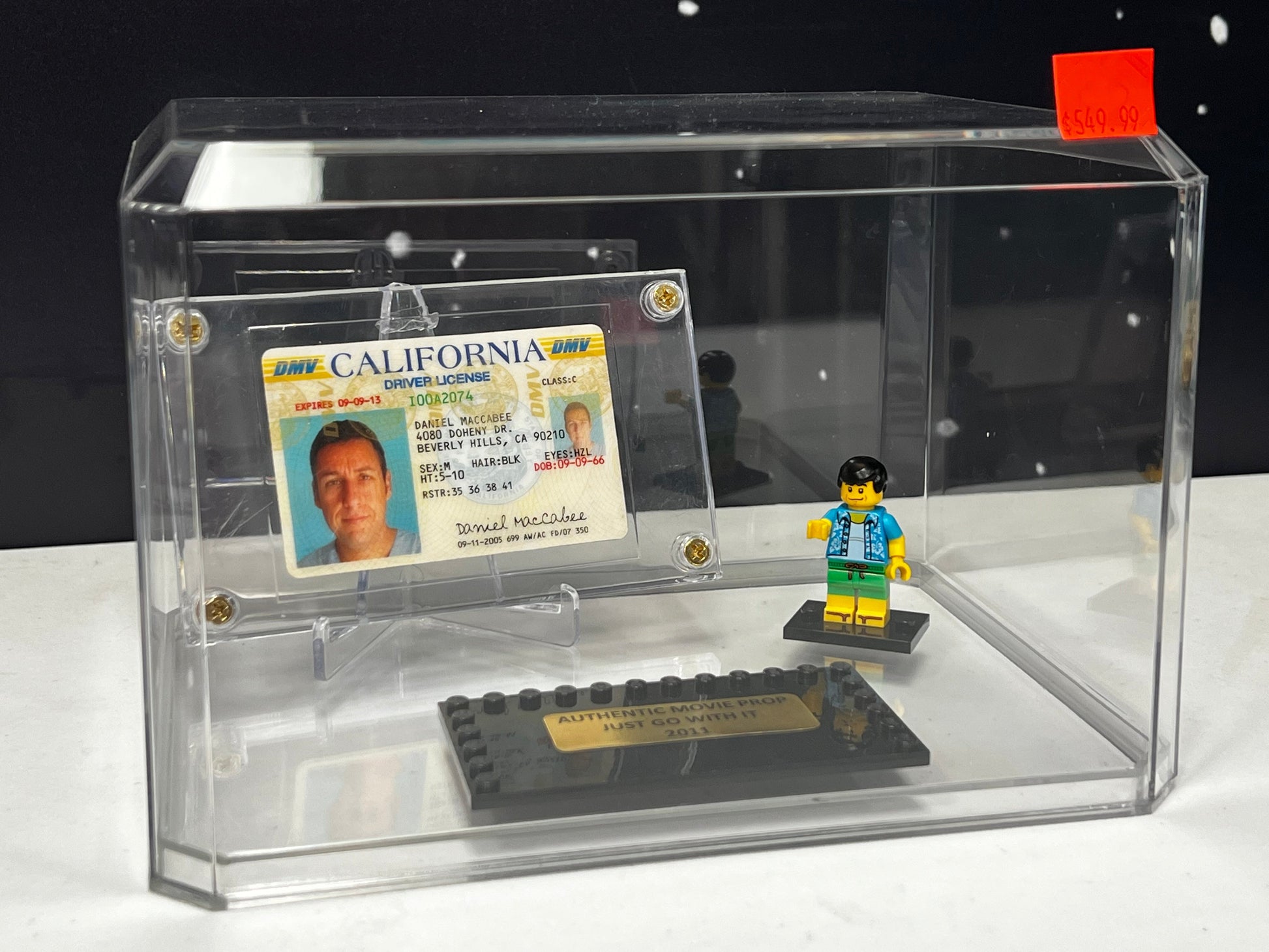 Daniel Maccabee (Adam Sandler) Drivers License, from Just Go With It Movie Prop Y'allywood Props   