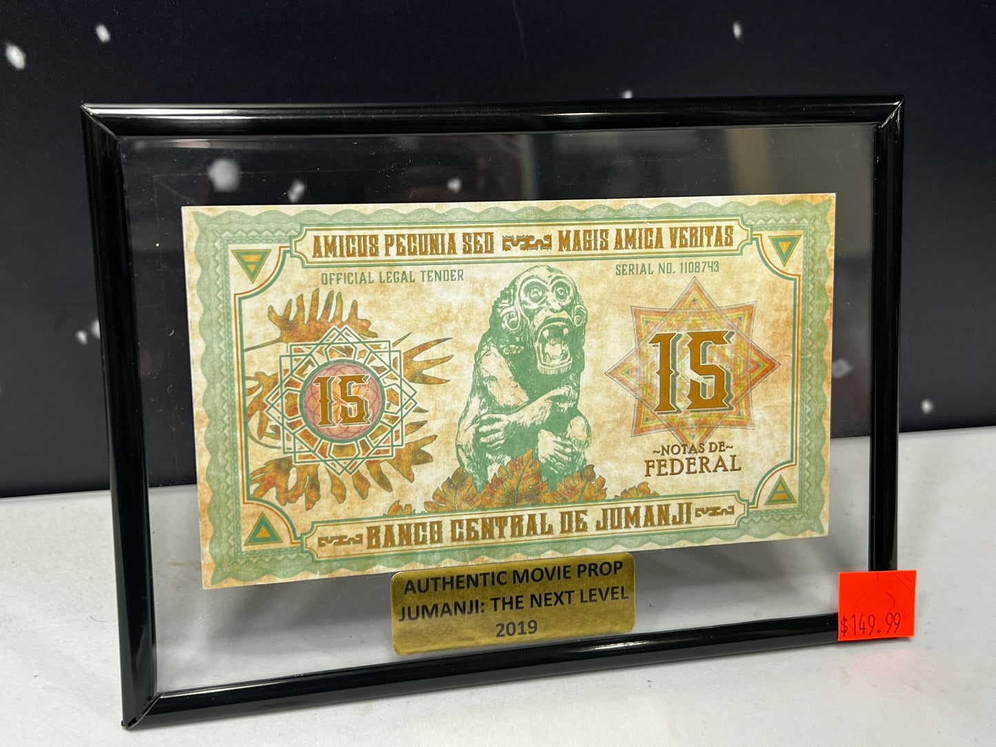 Jumanji Money ($15 Note), from Jumanji: The Next Level Movie Prop Y'allywood Props   