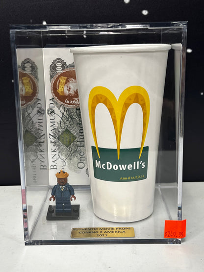 Bank of Zamunda 100 Pound Note and McDowell's Cup, from Coming 2 America Movie Prop Y'allywood Props   