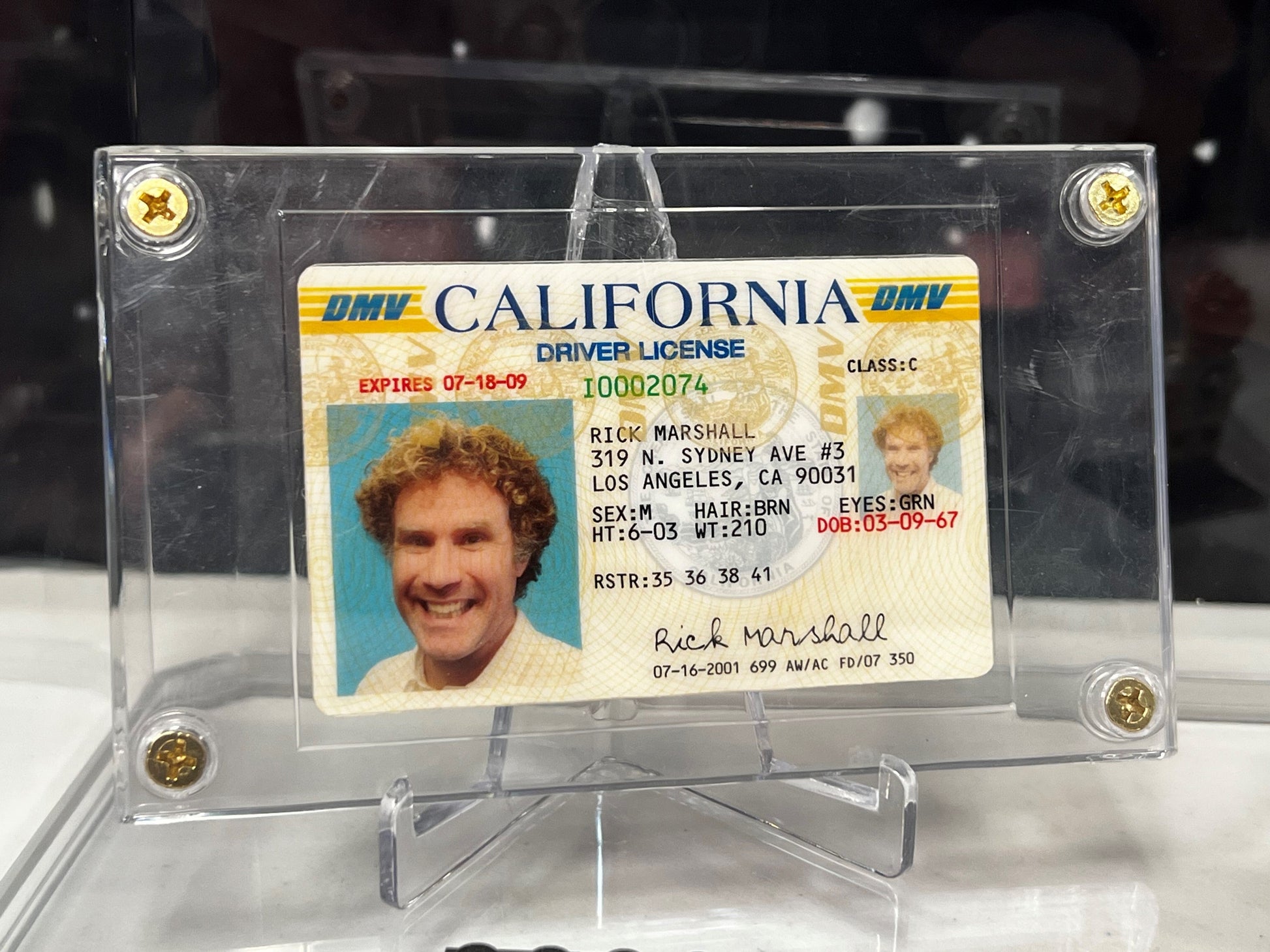 Rick Marshall (Will Ferrell) Drivers License, from Land of the Lost Movie Prop Y'allywood Props   